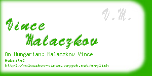 vince malaczkov business card